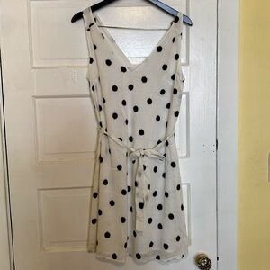 NWOT | a new day | cotton sleeveless dress sundress polka dot v neck with v back